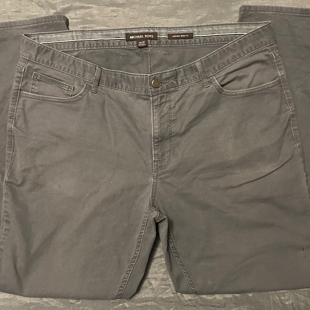 GRAY MICHAEL KORS MENS- Parker Slim-Fit Stretch Pants